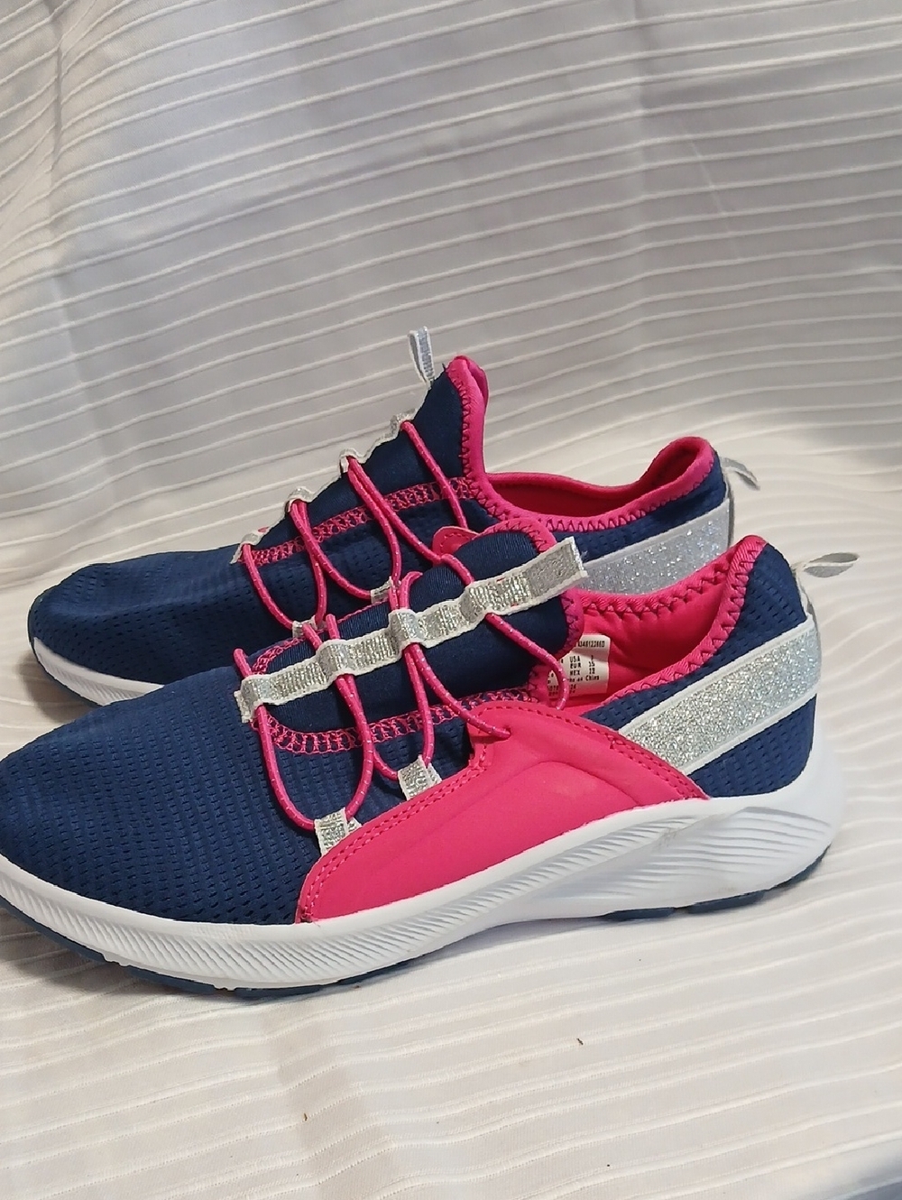 Kids Navy and Pink Athletic Sneakers